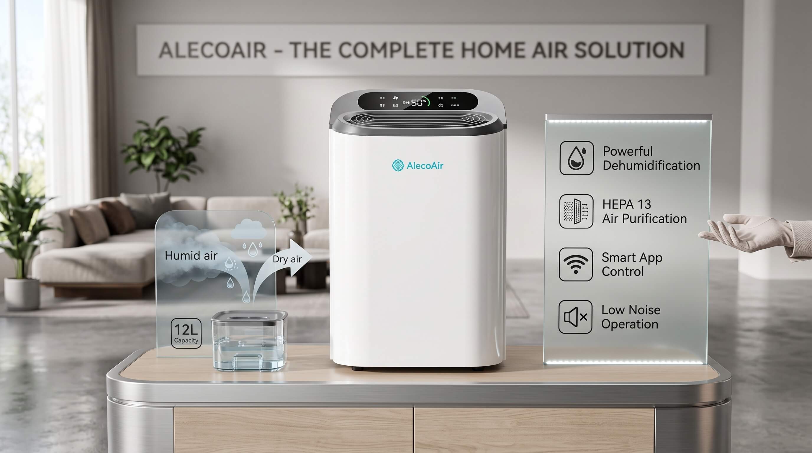 Dezumidificator și purificator AlecoAir D16 PURIFY 16 litri